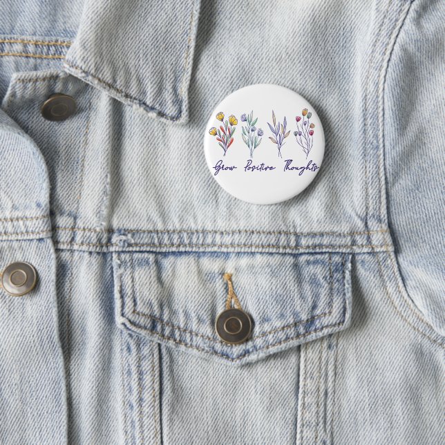 Wachsende positive Gedanken Wildblume Pflanze Button (Beispiel)