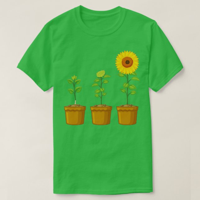 wachsende Sonnenblumen Pflanze Liebhaber T-Shirt (Design vorne)