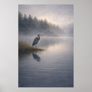 Wachsender Reiher Blau Reiher Poster