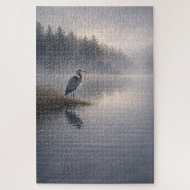 Wachsender Reiher | Großer Blauer Reiher | Puzzle (Vertikal)