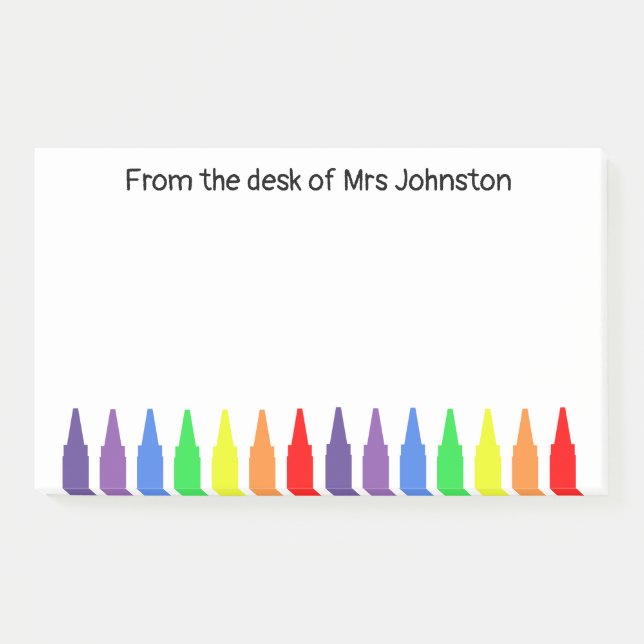 Wachskrammen vom Schreibtisch der Lehrer Post-it Klebezettel (Vorderseite)