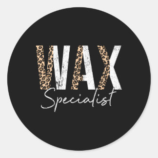 Wachspezialist Wax Esthetician Leopard Waxing Runder Aufkleber