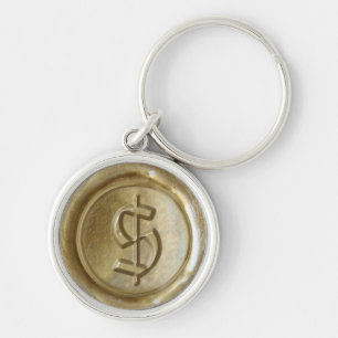 Wachssiegel-Monogramm - Gold - Altenglisch Dollar( Schlüsselanhänger