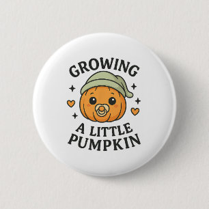 Wächst ein kleiner Kürbis Herbst Schwangerschaftsa Button