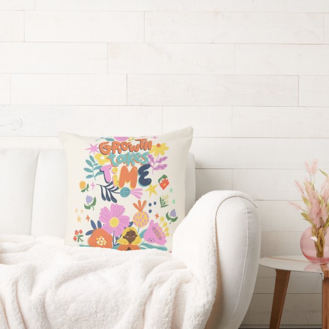 Wachstum braucht Zeit - inspirierende Blumenmedita Kissen (Liege)