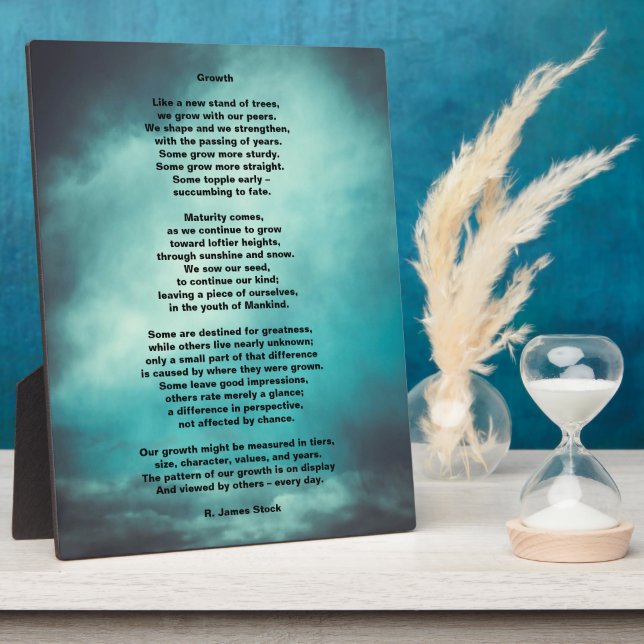 "Wachstum" ein aufschlussreiches Gedicht über mens Fotoplatte (Seite)