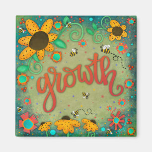 Wachstum Hübsch florale Trendy Inspiration Grün Magnet