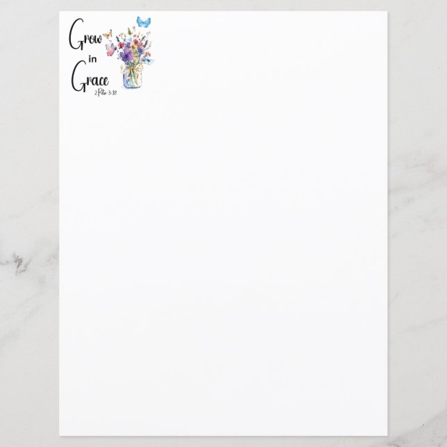 Wachstum in Grace Floral Stationery (Vorderseite)