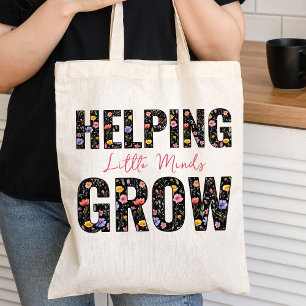 Wachstum kleiner Geister Wildblumen-Lettering Tragetasche