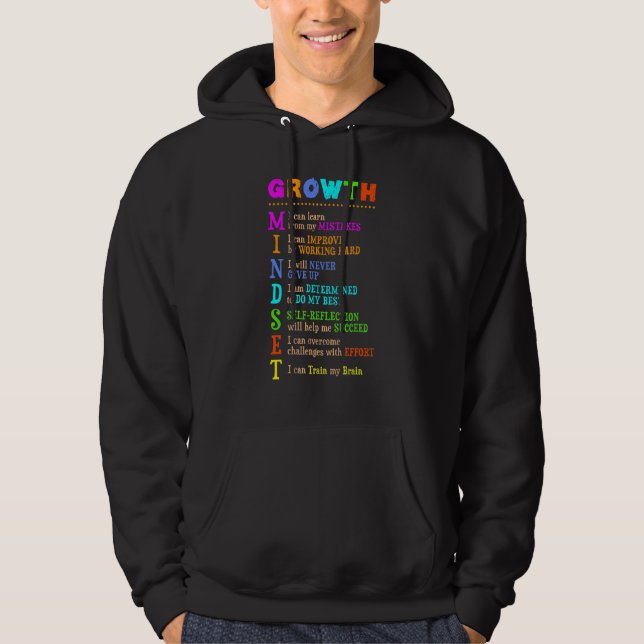 Wachstum Mindset Happy Motivierend Inspiration Hoodie (Vorderseite)
