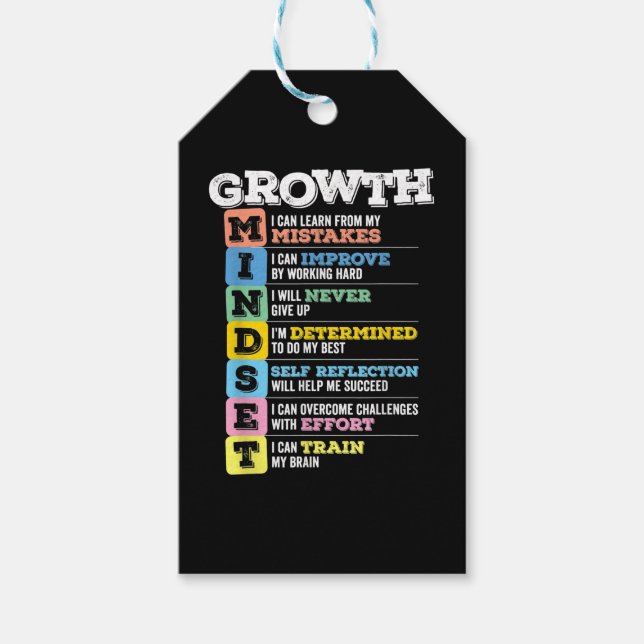 Wachstum Mindset Klasse Gehirn Motivation Unterneh Geschenkanhänger (Vorderseite)
