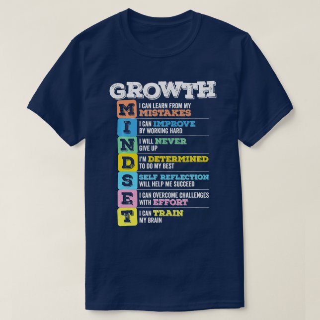 Wachstum Mindset Klasse Gehirn Motivation Unterneh T-Shirt (Design vorne)