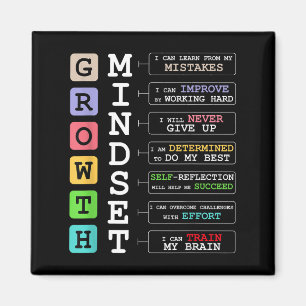 Wachstum Mindset Shirt Positiver Schulunterricht Magnet