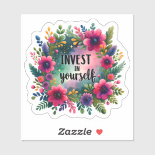 Wachstum mit floraler Kunst fördern Aufkleber