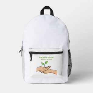 Wachstum & Pflege   Die Zukunft nähren Inspirieren Bedruckter Rucksack