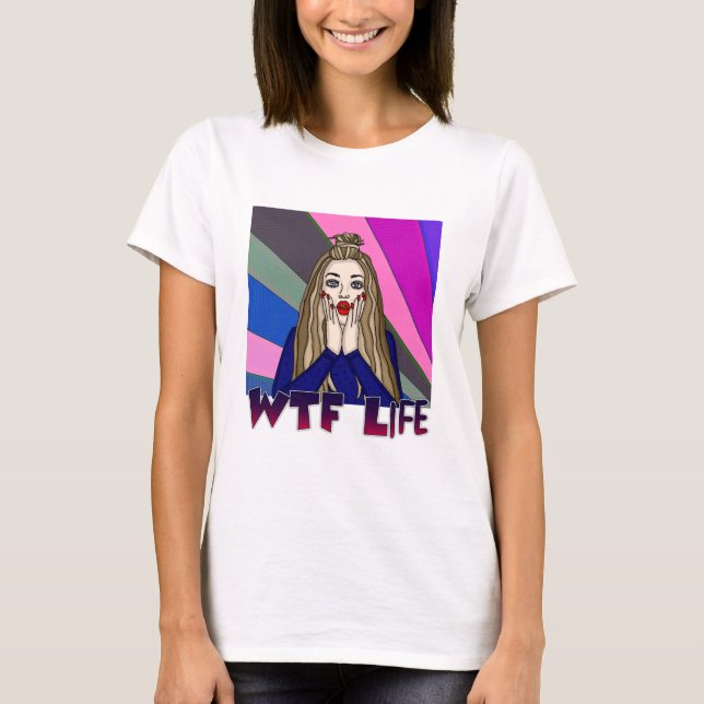 WACHSTUM | Pop Art Lady Freaking Out T-Shirt (Vorderseite)