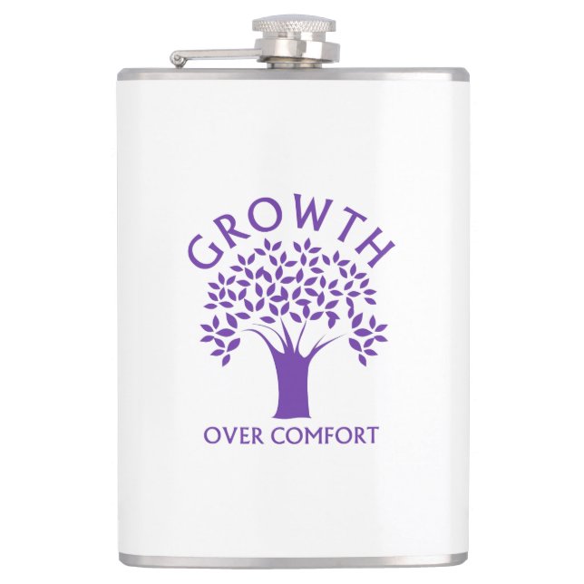 Wachstum über Komfort Flachmann (Vorderseite)