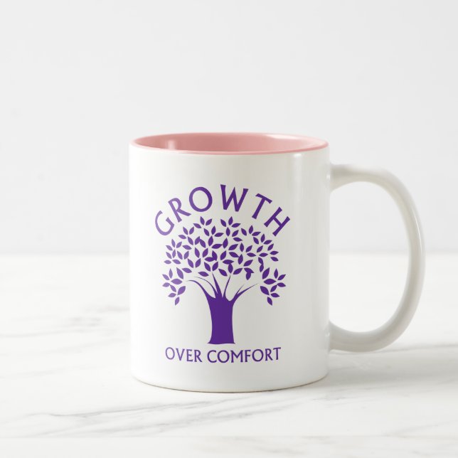 Wachstum über Komfort Zweifarbige Tasse (Rechts)