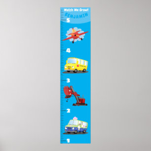 Wachstumsdiagramm für den niedlichen Cartoon Poster