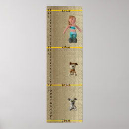 Wachstumsdiagramm - Hundepuppen und Girl-Dolls Poster