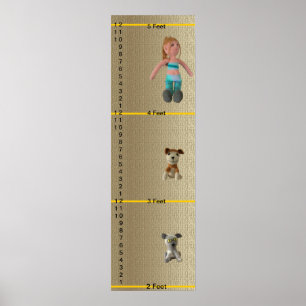 Wachstumsdiagramm - Hundepuppen und Girl-Dolls Poster