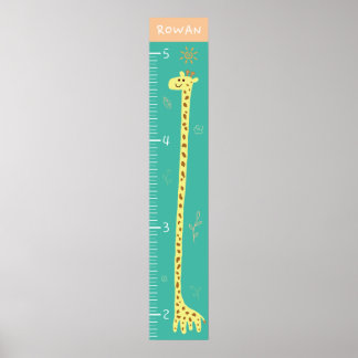 Wachstumsdiagramm lächelnde Giraffe Poster
