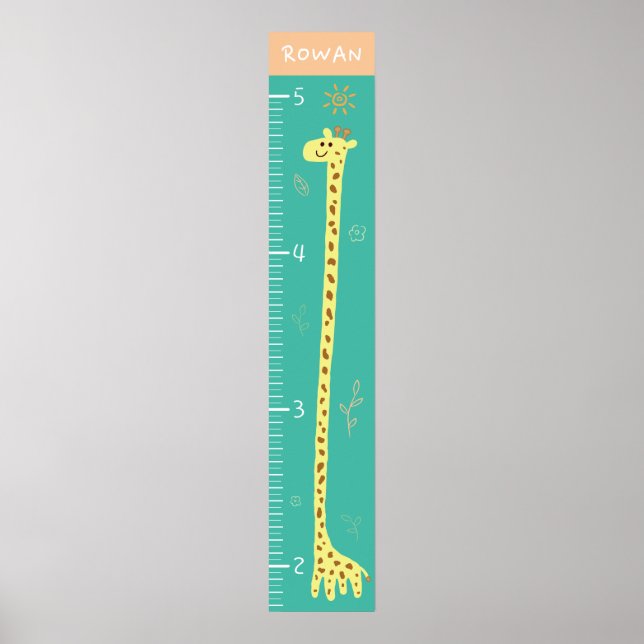 Wachstumsdiagramm lächelnde Giraffe Poster (Vorne)