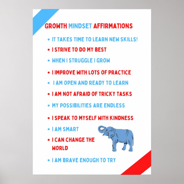 Wachstumsmindest-Affirmations-Poster Poster (Vorne)