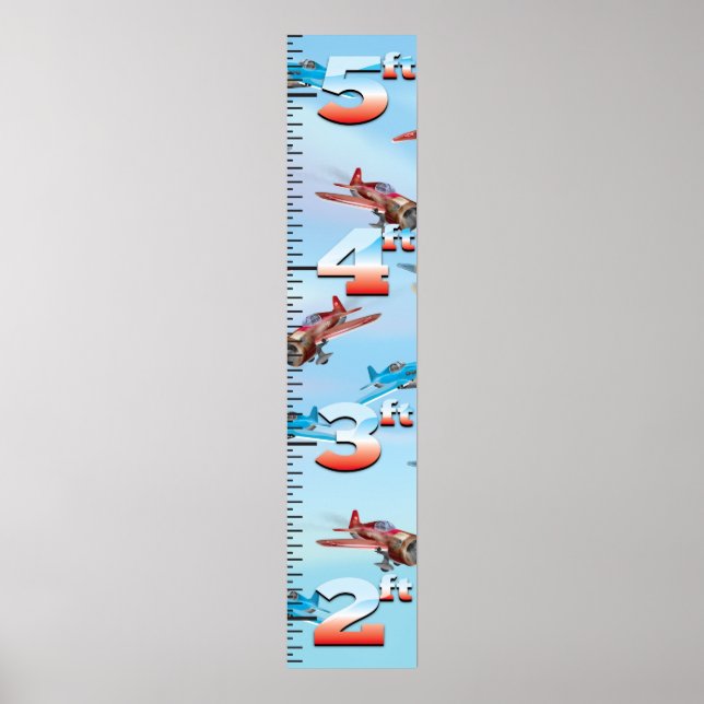 Wachstumstabelle für Flugzeuge Poster (Vorne)