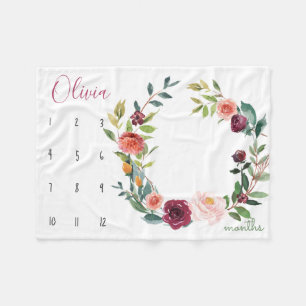 Wachstumsverfolger - Meilenstein boho Fleecedecke