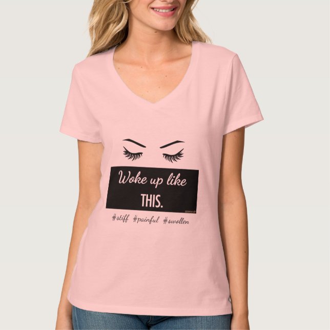 Wachte wie dieser Eyelashes-T - Shirt auf (Vorderseite)