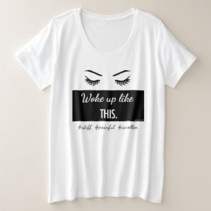 Wachte wie dieses Wimpern Damen plus Größe V - Große Größe T-Shirt