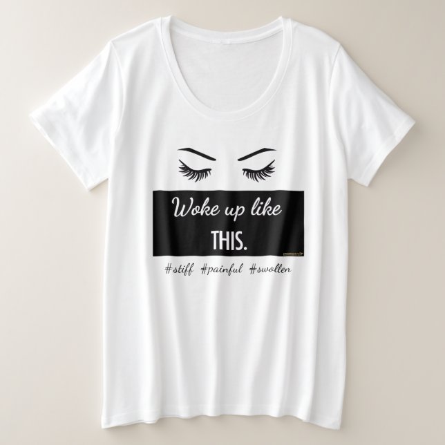 Wachte wie dieses Wimpern Damen plus Größe V - Große Größe T-Shirt (Design vorne)