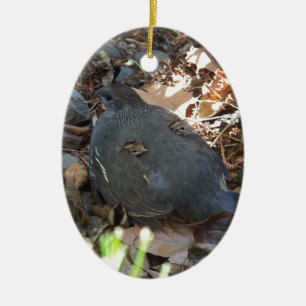 Wachtel-Familie Keramikornament