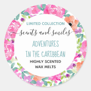 Wachtel Melt Collection Hübsches Blumenprodukt Runder Aufkleber