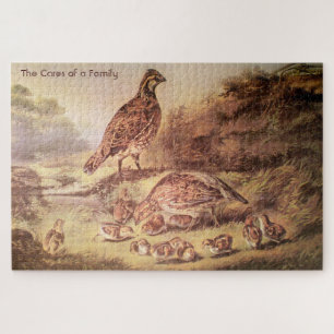 Wachtelfamilie großes Puzzle (1000 Teile)