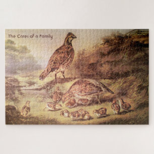 Wachtelfamilie großes Puzzle (500 Teile)