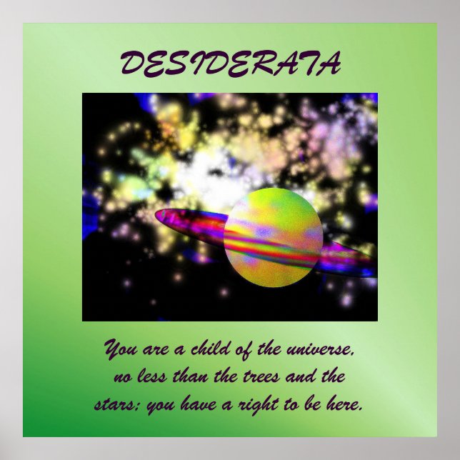 Wächter der Galaxy DESIDERATA Poster (Vorne)