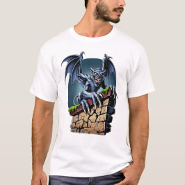 Wächter der Höhen: Ein gotisches Gargoyle-Kunstwer T-Shirt
