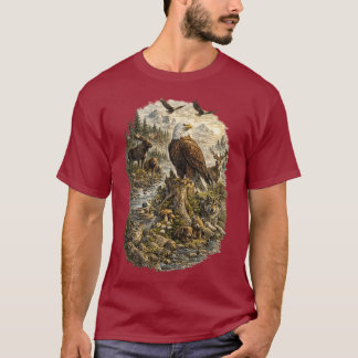 Wächter der Wildnis – Vintage-Weißkopfseeadler T-Shirt