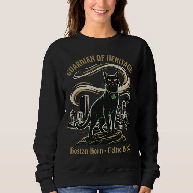 Wächter des Erbes Boston Celtic Katze Sweatshirt (Vorderseite)