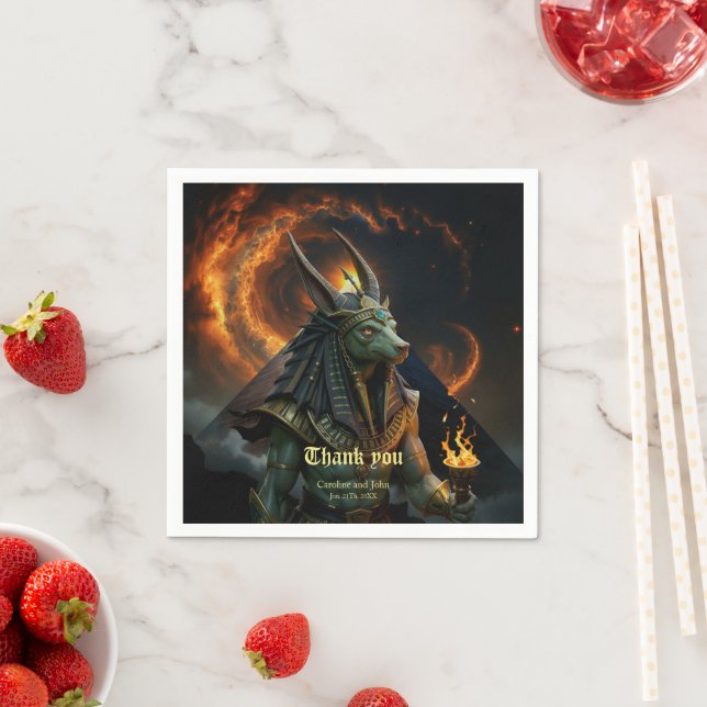 Wächter des Jenseits – Anubis.   Serviette (Beispiel)