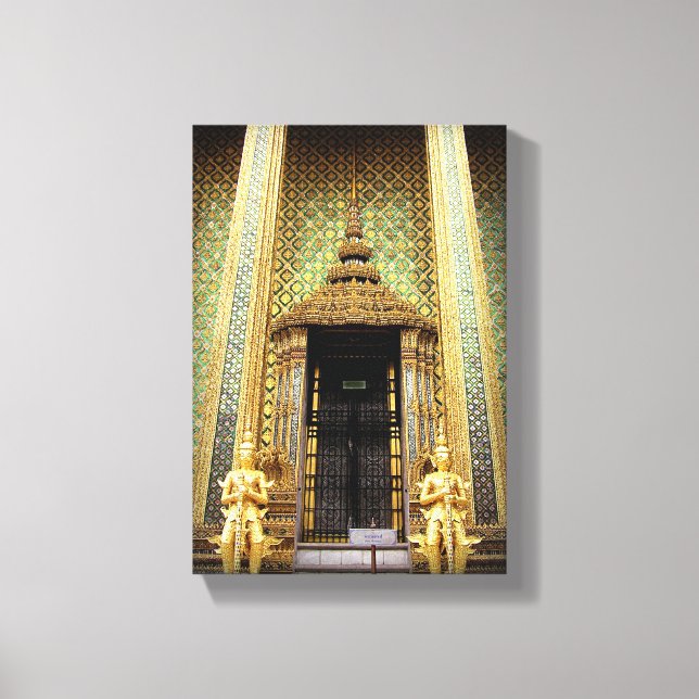 Wächter des thailändischen Fotos Golden Palace Leinwanddruck (Vorderseite)