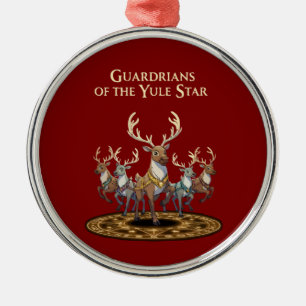 Wächter des Yule-Star Magische Fantasy-Rentiere Ornament Aus Metall