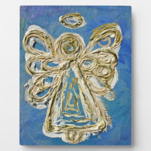 Wächter-Engel-Blauer-Engel-Malerei-Kunstgeschenk-P Fotoplatte