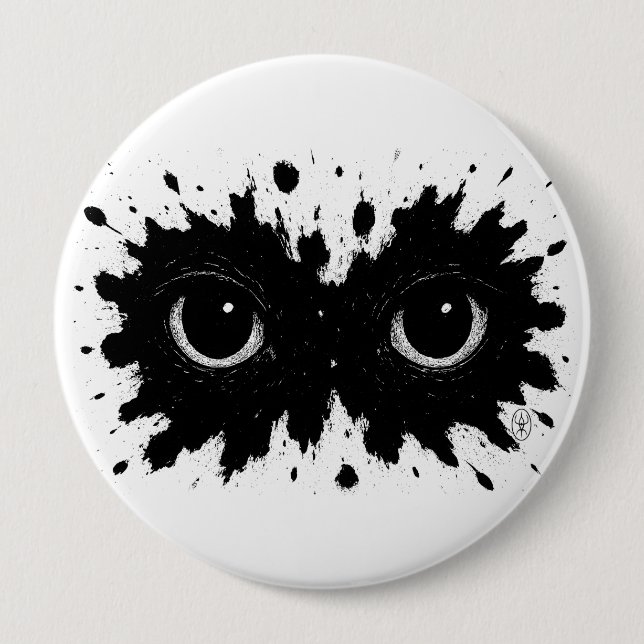 Wächter in der Tinte: Augen‑Klecks‑Sigil Button (Vorderseite)
