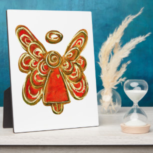 Wächter Roter Engel Malerei Kunst Geschenk Plakett Fotoplatte