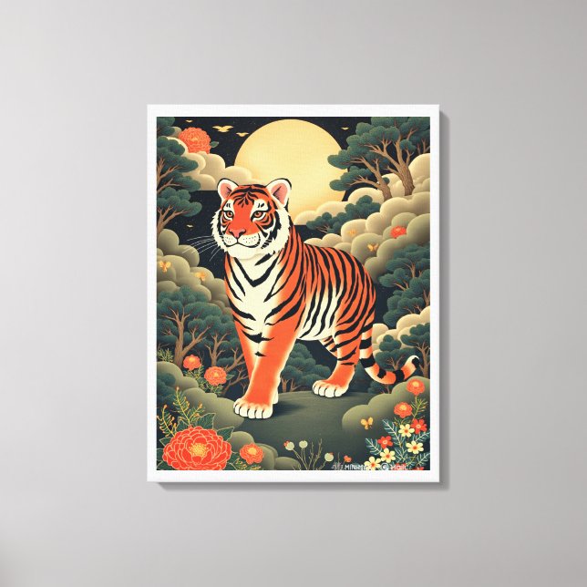 Wächter Tiger im Joseon Forest Leinwanddruck (Vorderseite)