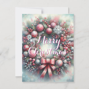 Wachturm Grün/Rosa Personalisierte Weihnachten Postkarte