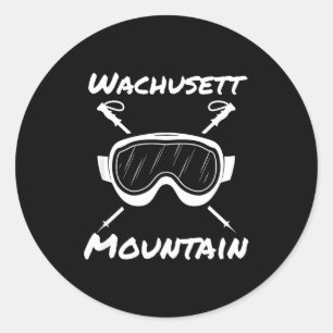 Wachusett Berg Massachusetts Skifahrer Ski fahren Runder Aufkleber